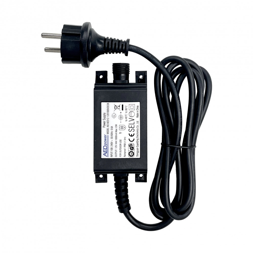 Ecowitt Prodlužovací kabel a napájecí adaptér DC 12 V / 1 A pro WS80 a WS90