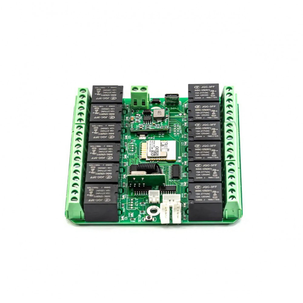 Tuya 12-cestný reléový spínací modul s napájením DC 7-27V nebo AC 85 ...