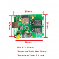 2 kanálová reléová deska RJ45, WIFI, RS485, MQTT