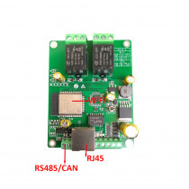 2 kanálová reléová deska RJ45, WIFI, RS485, MQTT