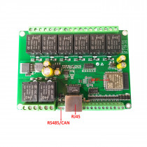 8-kanálová reléová deska s 8 vstupy RJ45, WIFI, RS485, MQTT
