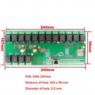 16-kanálová reléová deska s 16 vstupy RJ45, WIFI, RS485, MQTT