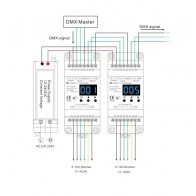 DMX512 dekodér 0-10V 4CH DIN