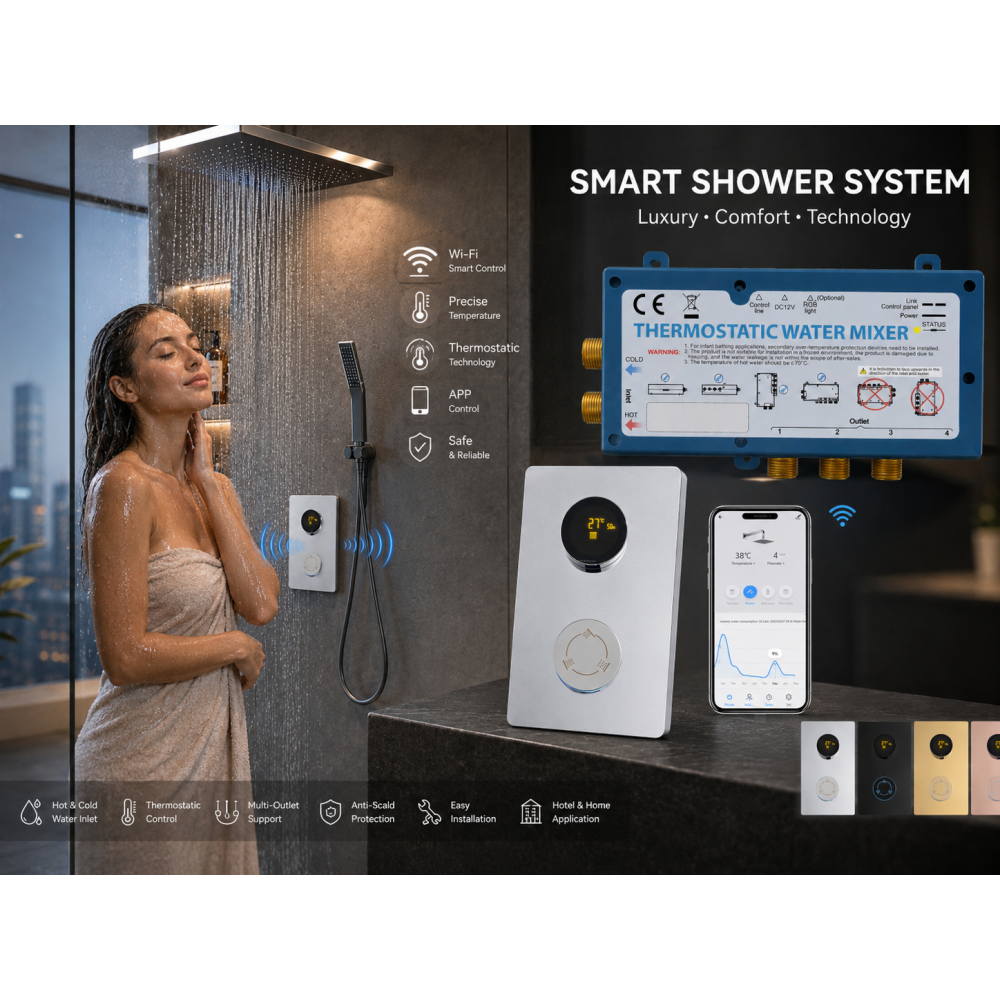 Digitální sprchový systém s Wi-Fi ovládáním - 3kanálový