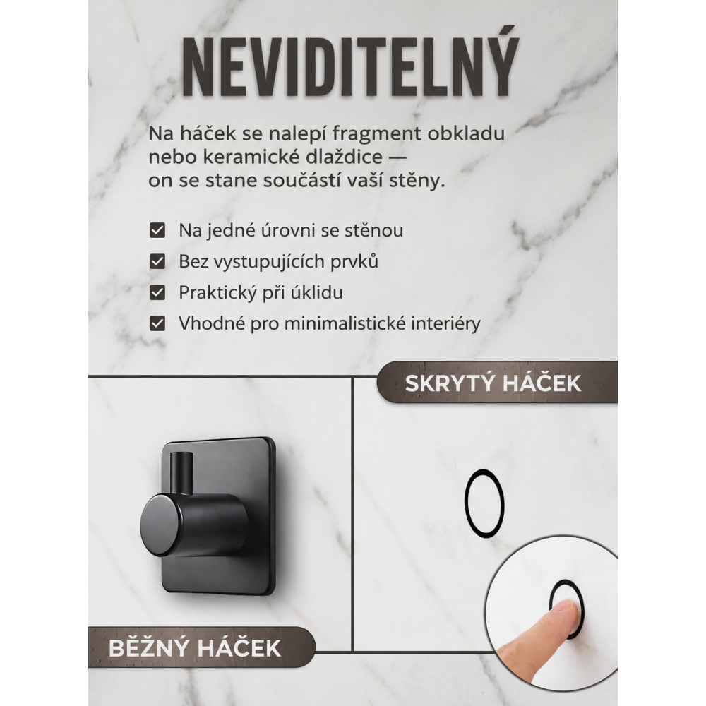 INVISIO Hook – Skrytý háček pod obklad a keramickou dlažbu